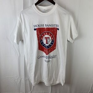 House Banister Texas Rangers Game Of Thrones Night Men's T-shirt Size‎ Medium